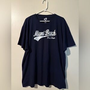 Miami Beach FL Mens T Shirt Size 2XL Surf Style Navy Blue Short Sleeve